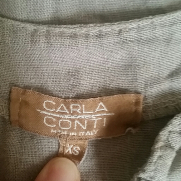 Carla Conti Italian designer Linen Shirtdress XS - Picture 6 of 7